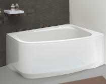 Tablier pour baignoire asymétrique Frisbee 140x100cm acrylique Blanc installation à droite - LEDA Réf. L26FR3A1801