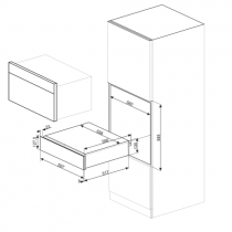 Tiroir chauffant Linea Noir intense - SMEG Réf. CPR115B3