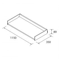 Tiroir complet 120cm sans découpe siphon finition Onyx - SALGAR Réf. 103311