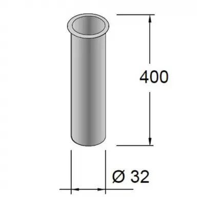 Tube �32 x 400mm Chrom� - SALGAR R�f. 7787