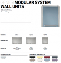Unité murale STEEL Genesi Modular System Wall Units 70 ou 90cm