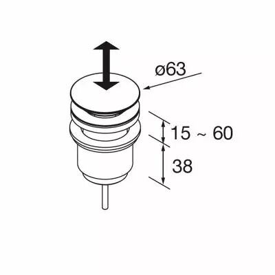 Valve clicker Flow Noir mat - SALGAR R�f. 102306
