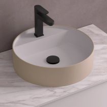 Vasque à poser BICA Ø39 perçée 1 trou Solidsurface Macchiato mat - SALGAR Réf. 102271