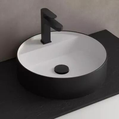Vasque � poser BICA �39 per��e 1 trou Solidsurface Noir mat - SALGAR R�f. 97648