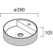 Vasque à poser BICA Ø39 perçée un trou Solidsurface Noir mat - SALGAR Réf. 97648