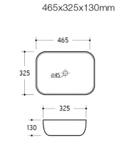 Vasque à poser Calypso 46.5x32.5 Blanc brillant - O\'DESIGN Réf. VAS465X325BB