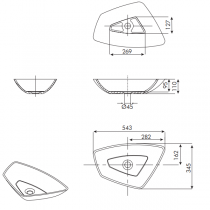 Vasque à poser Crea 54.3cm Blanc - O\'DESIGN Réf. VASCREAB