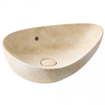 Vasque � poser Nouvelle Vague 56x40cm Travertin Sable - JACOB DELAFON R�f. EVI302-HYE