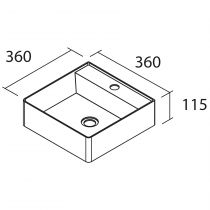 Vasque à poser TALEA 36x36cm perçée 1 trou Solidsurface Blanc mat - SALGAR Réf. 97649