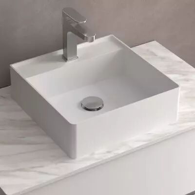 Vasque � poser TALEA 36x36cm per��e 1 trou Solidsurface Blanc mat - SALGAR R�f. 97649