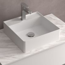 Vasque à poser TALEA 36x36cm perçée 1 trou Solidsurface Blanc mat - SALGAR Réf. 97649