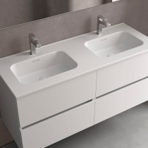 Vasque CONSTANZA 121x46cm percée 1 trou Porcelaine blanc mat - SALGAR Réf. 113780