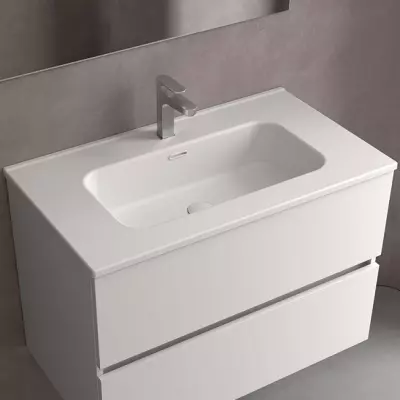 Vasque CONSTANZA 61x46cm perc�e 1 trou Porcelaine blanc mat - SALGAR R�f. 113774