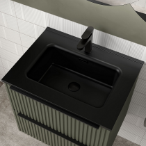 Vasque CONSTANZA 61x46cm percée 1 trou Porcelaine Noir mat - SALGAR Réf. 113789