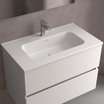 Vasque CONSTANZA 81x46cm percée 1 trou Porcelaine blanc mat - SALGAR Réf. 113776