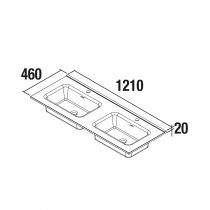 Vasque CONSTANZA double 121 x 46 cm porcelaine blanche - SALGAR Réf. 26778