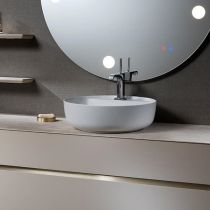 Vasque Karma Ø50cm percée 1 trou sans trop plein Solid Surface - DECOTEC Réf. 1208241