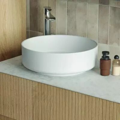 Vasque Perle �38cm Solid Surface blanc mat - DECOTEC R�f. 1822331