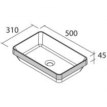 Vasque semi-encastrée MAEL 50x31cm SolidSurface blanc mat - SALGAR Réf.