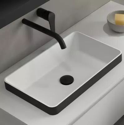 Vasque semi-encastr�e MAEL 50x31cm SolidSurface noir mat - SALGAR R�f. 97655