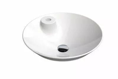 Vasque semi-encastr�e monobloc Tulipe �46 x H.12,5 cm en c�ramyl avec trou de robinet - DECOTEC R�f. 1816321