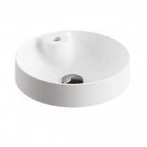 Vasque semi-encastrée Océane Ø37cm Solid Surface blanc mat (perçée 1 trou de robinet) - DECOTEC Réf. 1821801
