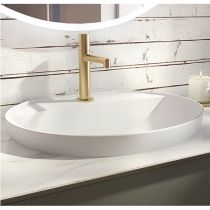 Vasque semi-encastrée Résonance 55x43cm Solid Surface Blanc polaire - DECOTEC Réf 1821121