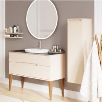 Vasque semi-encastrée Résonance 55x43cm Solid Surface Blanc polaire - DECOTEC Réf 1821121