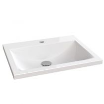 Vasque semi-encastrée Séréna 50x40cm Céramyl® blanc brillant (percée 1 trou de robinet) - DECOTEC Réf. 1240011
