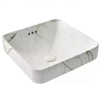 Vasque semi-encastr�e Vox 41x41cm Marbre sculptural - JACOB DELAFON R�f. E2661-HYC