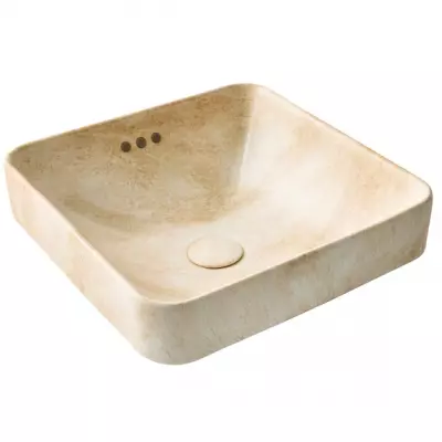 Vasque semi-encastr�e Vox 41x41cm Travertin Sable - JACOB DELAFON R�f. E2661-HYE
