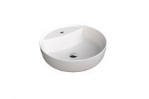 Vasque Solid surface KARMA diam. 50 x H15 cm - Avec trou de robinet - Sans trop plein intégré - DECOTEC Réf. 1208241