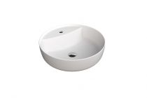 Vasque solid surface KARMA robinet diam. 50 x H15 cm - Livrée avec système de trop plein invisible - DECOTEC Réf. 1208242