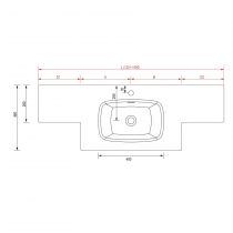 Vasque sur mesure solid surface Deux profondeurs différentes vasque 46 cm 1201 - 1500 - SALGAR 87983