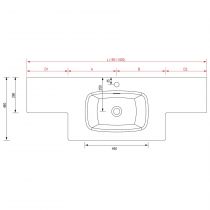 Vasque sur mesure solid surface Deux profondeurs différentes vasque 46 cm 1501 - 1800 - SALGAR 87985