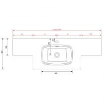 Vasque sur mesure solid surface Deux profondeurs différentes vasque 46 cm 1801 - 2000 - SALGAR 87986