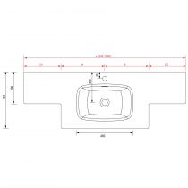 Vasque sur mesure solid surface Deux profondeurs différentes vasque 46 cm 900 - 1200 - SALGAR 87983