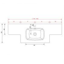 Vasque sur mesure solid surface Deux profondeurs différentes vasque 56 cm 1100 - 1500 - SALGAR 87987