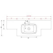 Vasque sur mesure solid surface Deux profondeurs différentes vasque 56 cm 1501 - 1800 - SALGAR 87988