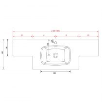 Vasque sur mesure solid surface Deux profondeurs différentes vasque 56 cm 1501 - 1800 - SALGAR 87988