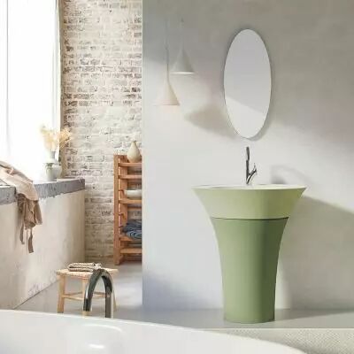 Vasque sur pied Ar�me L.80cm Solid Surface Blanc polaire mat ou laque au choix - DECOTEC R�f.103080