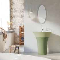 Vasque sur pied Arôme L.80cm Solid Surface Blanc polaire mat ou laque au choix - DECOTEC Réf.103080