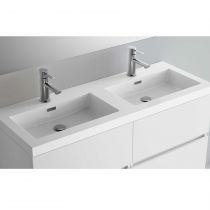 Vasque Toscana double 120.5cm perçée 2 trous Blanc - SALGAR Réf. 20753