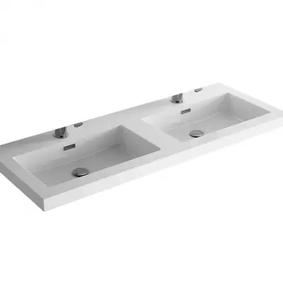 Vasque Toscana double 140cm perc�e 2 trous Blanc - SALGAR R�f. 27144