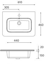 Vasque UNIIQ 61x46cm Blanc mat - SALGAR Réf. 113427