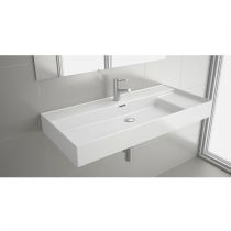 Vasque VENETO 101x46cm avec plage percée 1 trou Blanc - SALGAR Réf. 87728