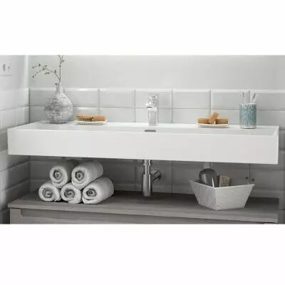 Vasque VENETO 121x46cm perc�e 1 trou Blanc - SALGAR R�f. 24177