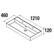Vasque VENETO 121x46cm percée 2 trous Blanc - SALGAR Réf. 23399