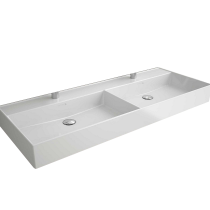 Vasque VENETO double 121x46 cm percée 2 trous Blanc - SALGAR Réf. 23398