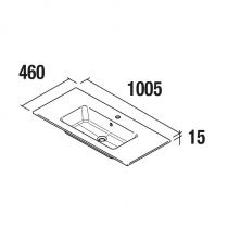 Vasque VILNA 100,5x46cm percée 1 trou SolidSurface - SALGAR Réf. 91236